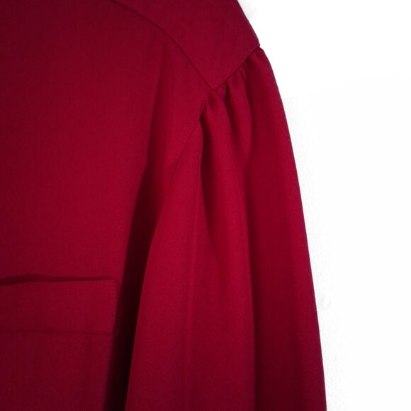 Vintage Puffy Sleeve Blouse Red BAY CLUB Size 16 - Picture 4 of 7